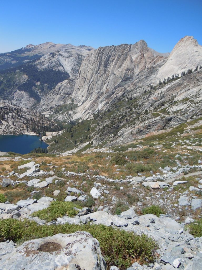 High Sierra Trail - Looking back at Hamilton Lake