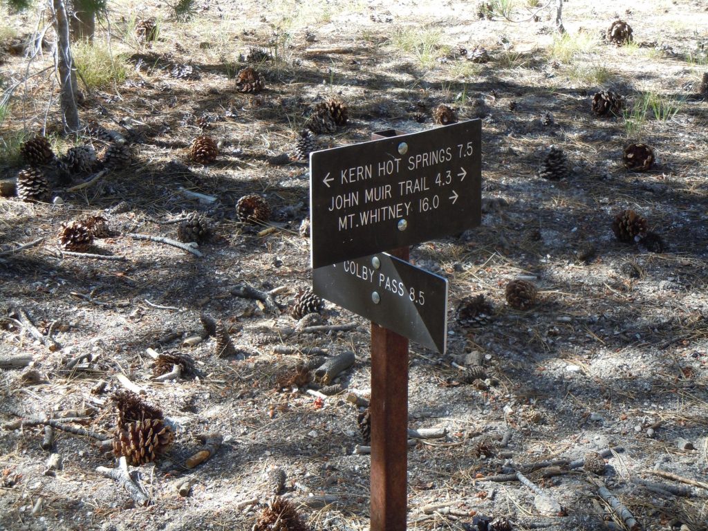 High Sierra Trail - Kern Junction sign