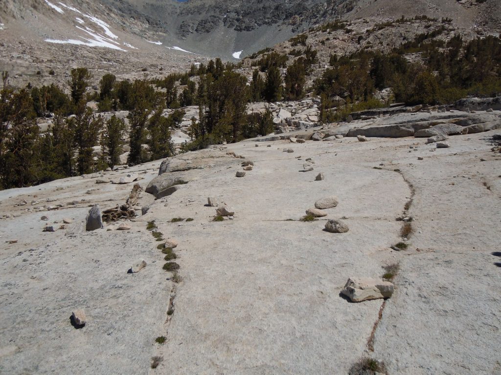 Trail lined with rocks