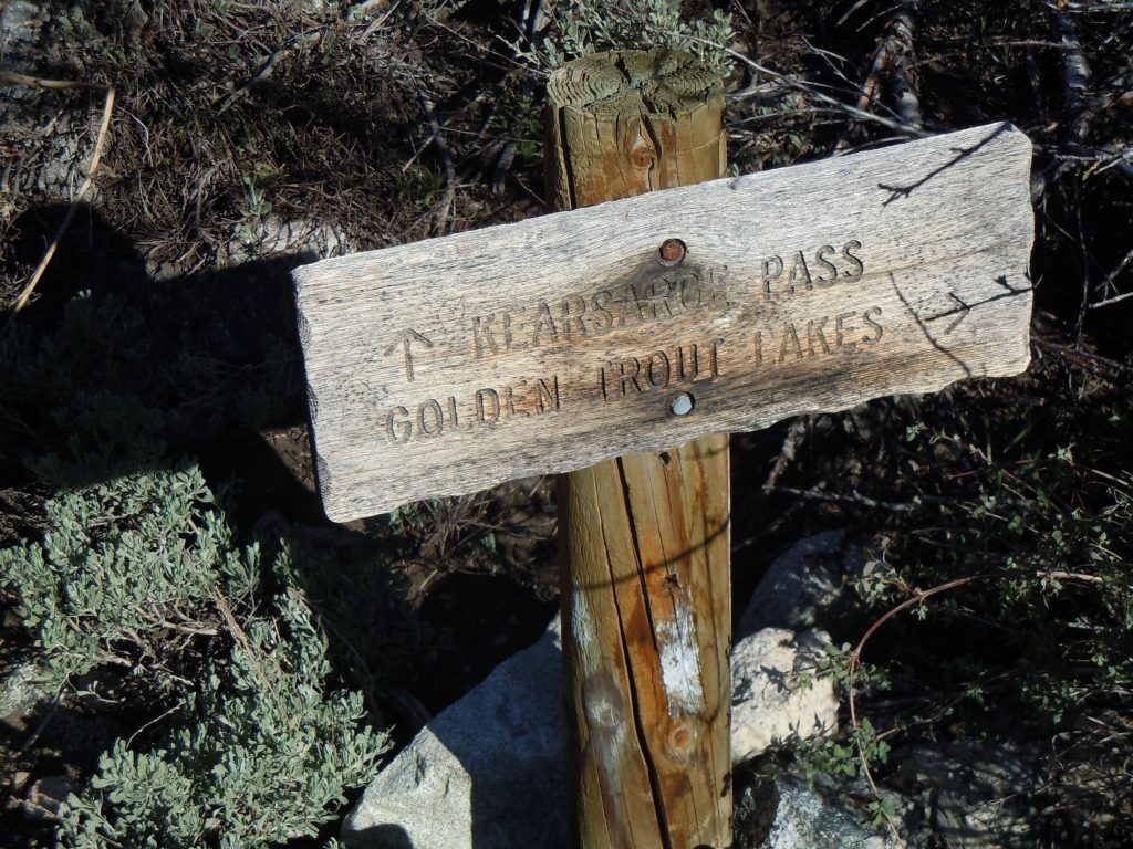 Golden Trout Lakes Junction on Kearsarge Pass Trail