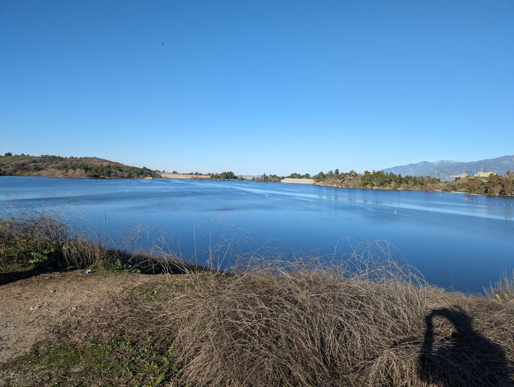 view of puddingstone lake from the east shore road