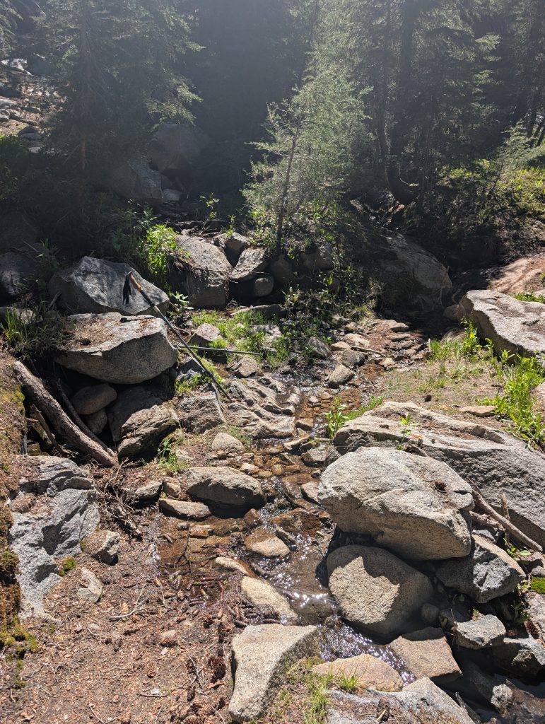 Small spring before Summit Meadow intersection