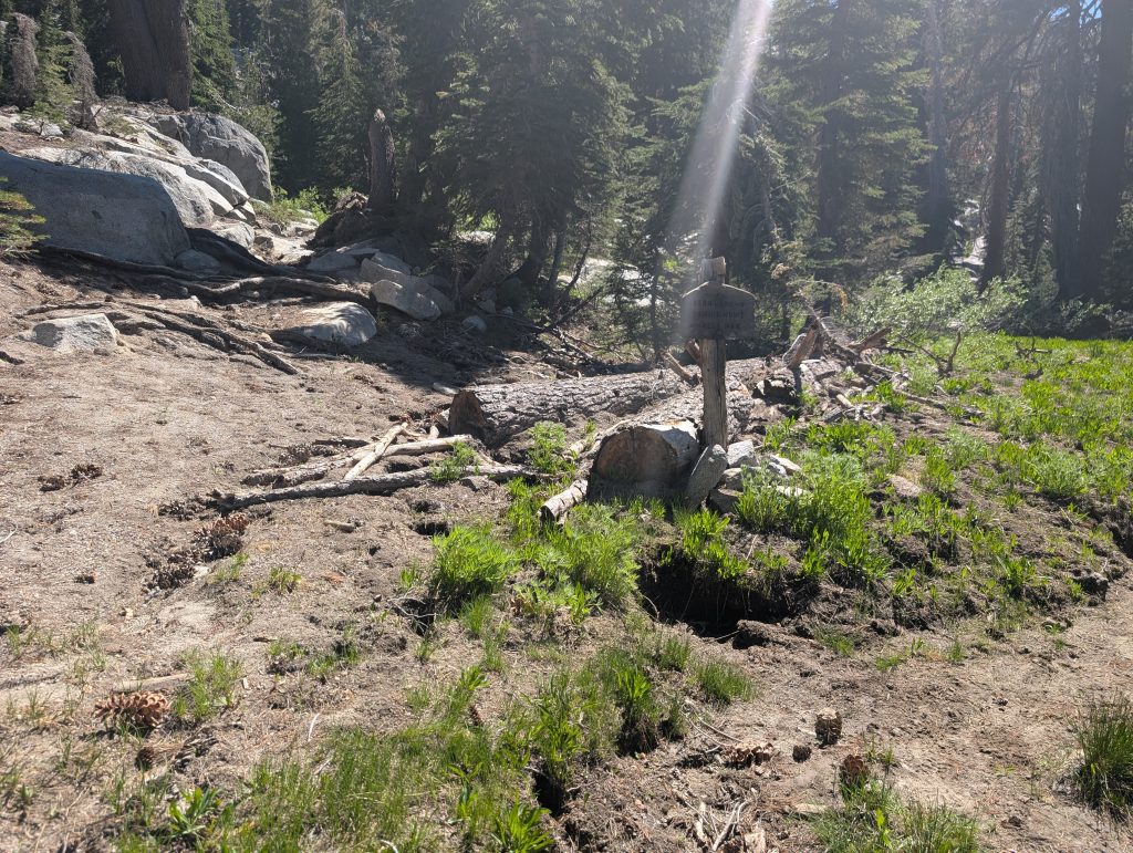 Summit Meadow intersection trail sign